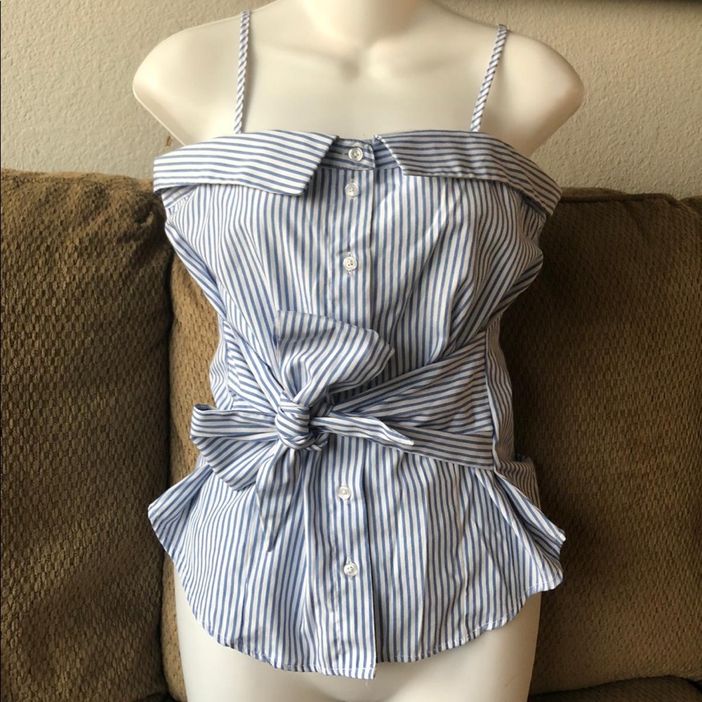 Nautica sailor stripes bow summer top S